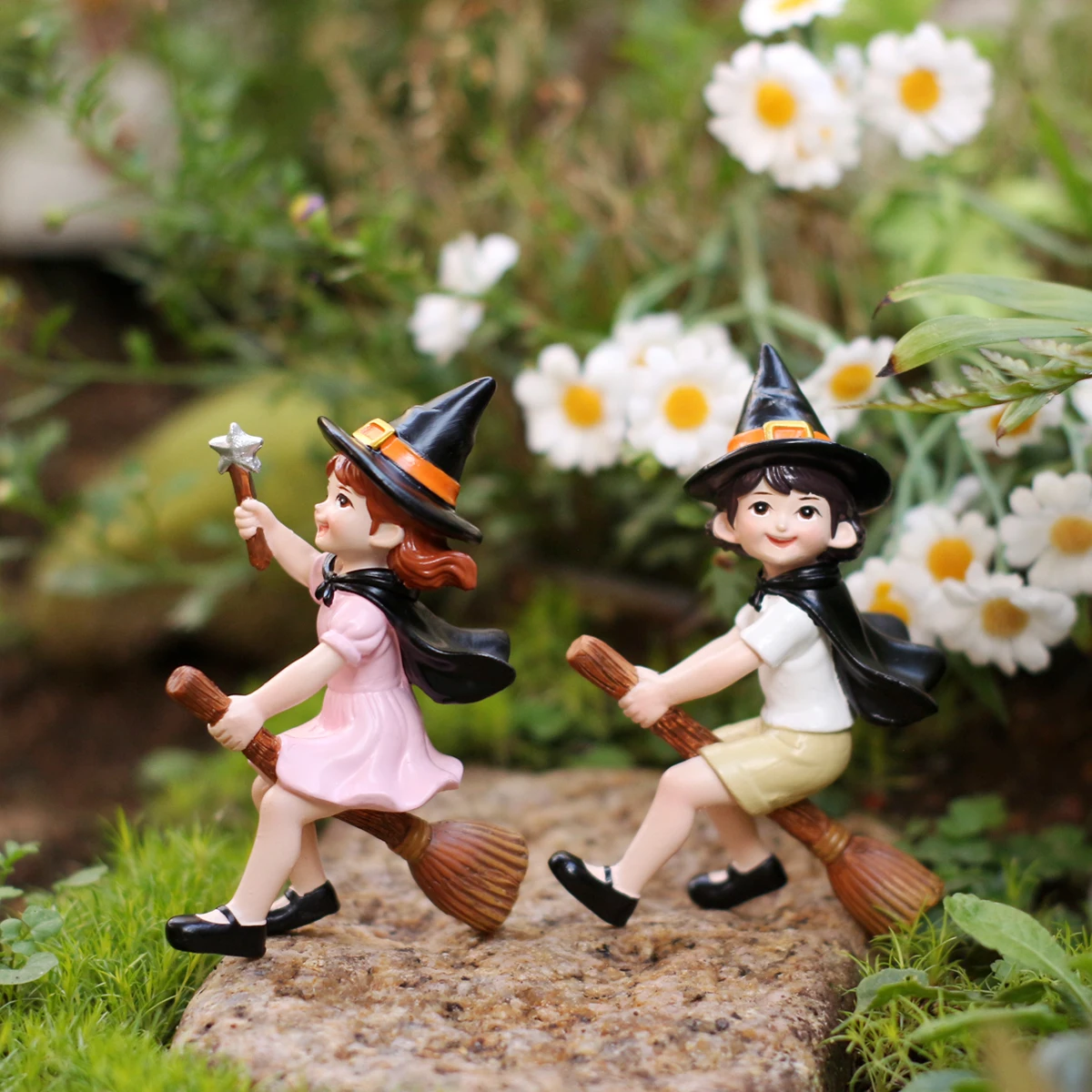 2 piezas de figuras de resina  - Kids Outdoor Fairy Garden reseña y precio