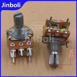 5PCS WH148 Single 5Pins With Switch B2K B10K B20K B50K B100K B500K Carbon Film Potentiometer Flower Shaft Length 15MM