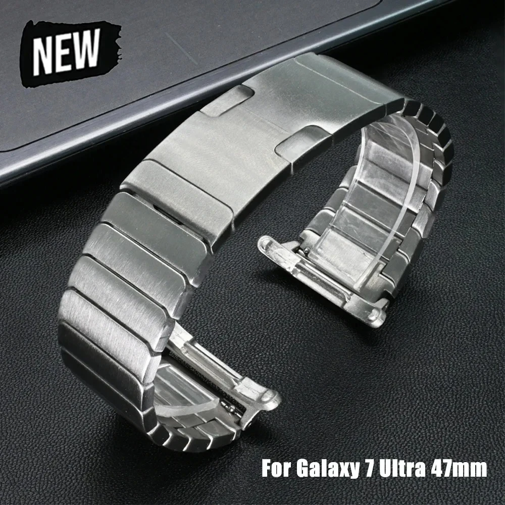 حزام فاخر من الفولاذ المقاوم للصدأ لساعة سامسونج جالاكسي الترا 2025 سوار معدني لساعة جالاكسي 8/8 سوار معصم كلاسيكي كوريا #2
