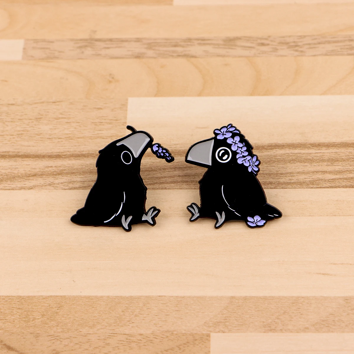 2PCS Nette Emaille Pin Cartoon Crow Brosche Für Mantel frauen Broschen Mode Revers Abzeichen Schmuck Freunde Geschenk