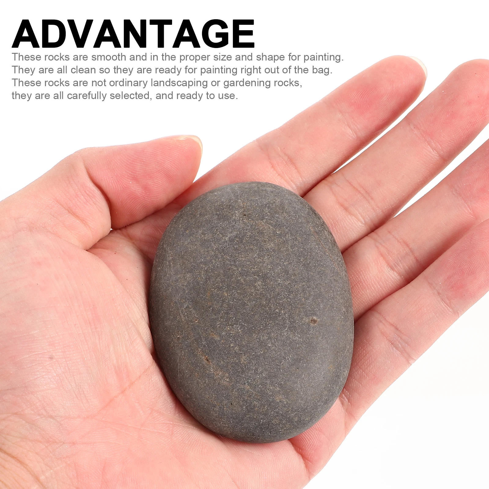 10pcs Black 5-7cm Polished Painting Stones Smooth Craft Rocks for Kids DIY Decor Bedroom Living Room Art Drawing Toys