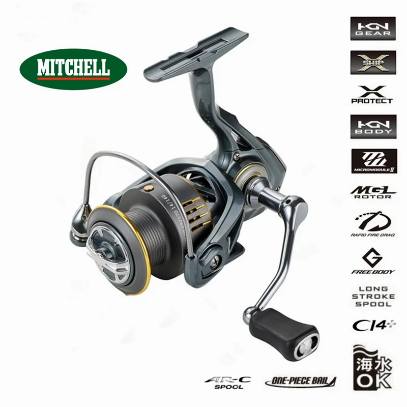 Original MITCHELL 15Kg Max Drag Power Full Metal Spool Grip Saltwater Freshwater Spinning Reel Suitable For Any Fish Species