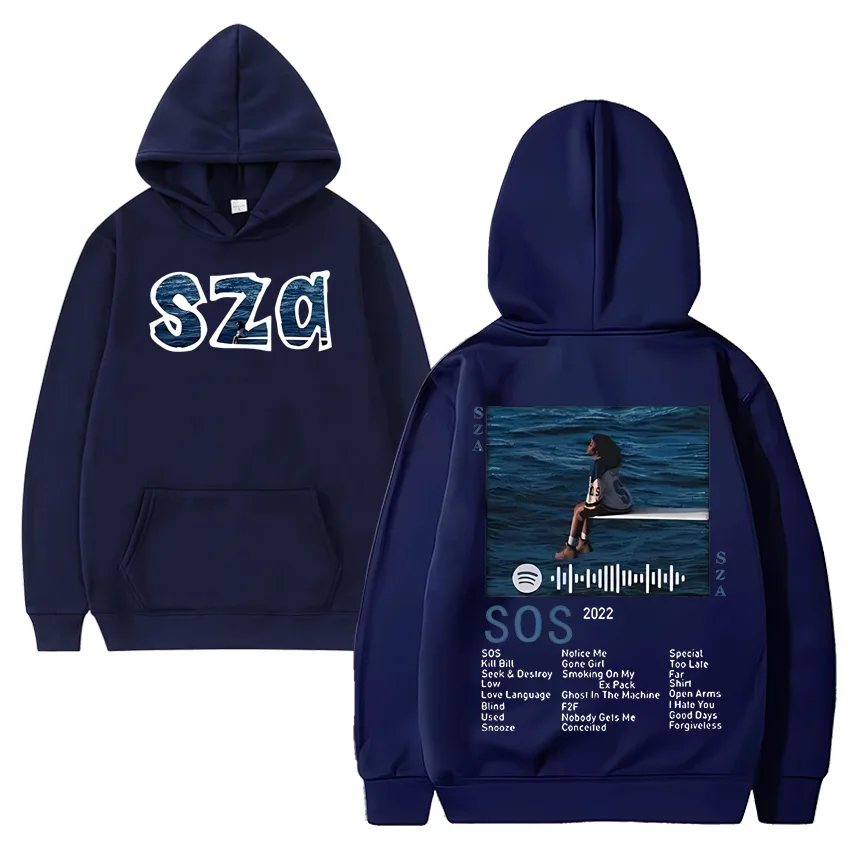 SZA Fashion Graphics Hoodie Men Women ' s Vintage Oversized Pullover streetwear Long sleeve Unisex Fleece Hooded Sweatshirt
