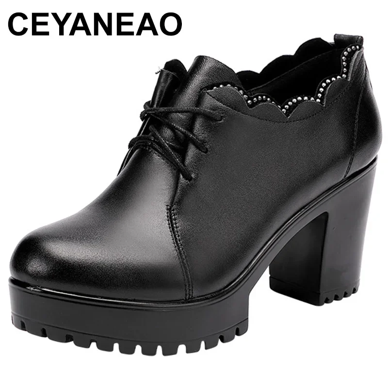 T Platform Walk Show 8cm High Heels Thick Heels New Autumn Velvet  Waterproof Platform Women Single Shoes Big Size 32-43