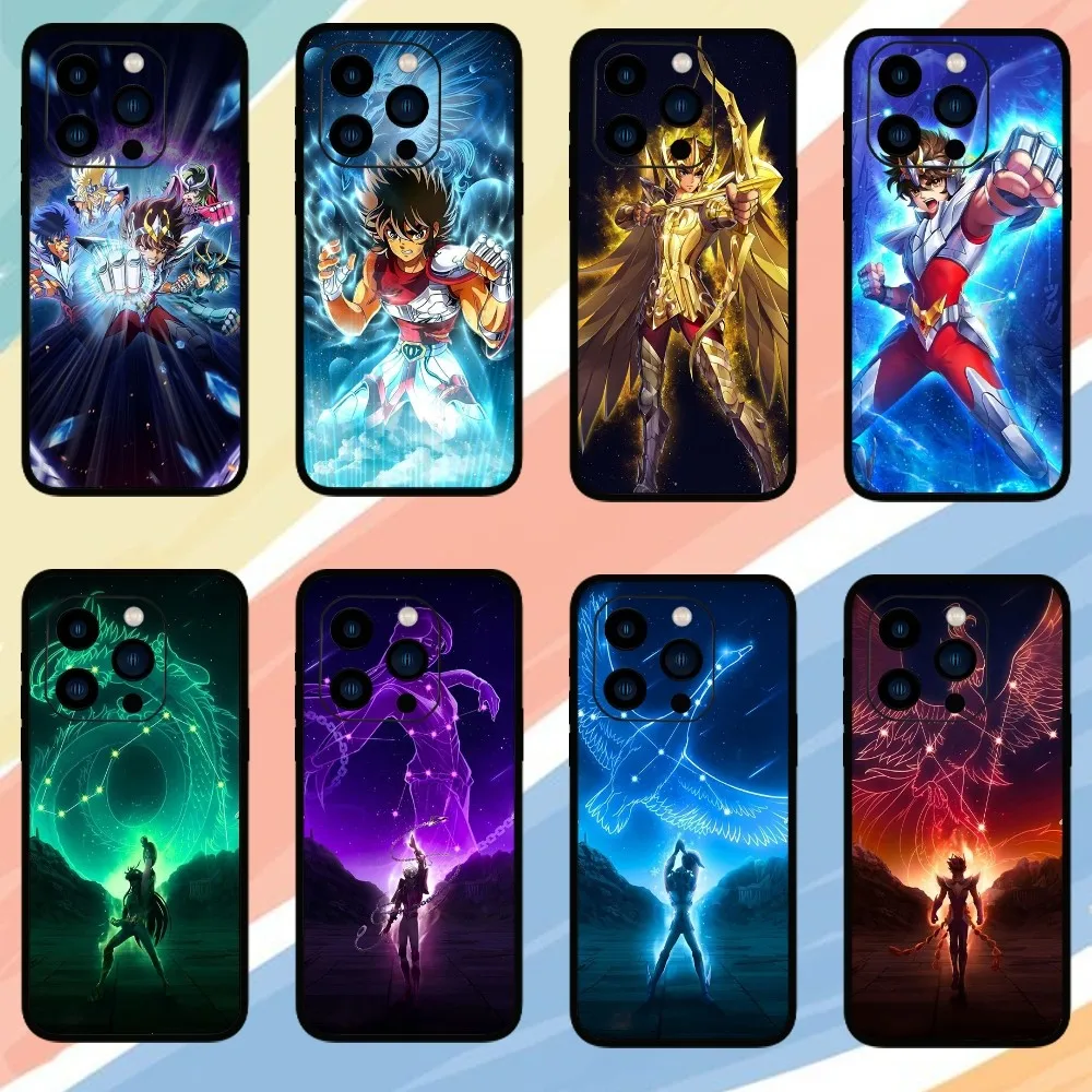 Cartoon Knights of the Zodiac Phone Case For iPhone 15 14 13 12 11 Pro Max mini XS XR X 8 Plus SE Cover