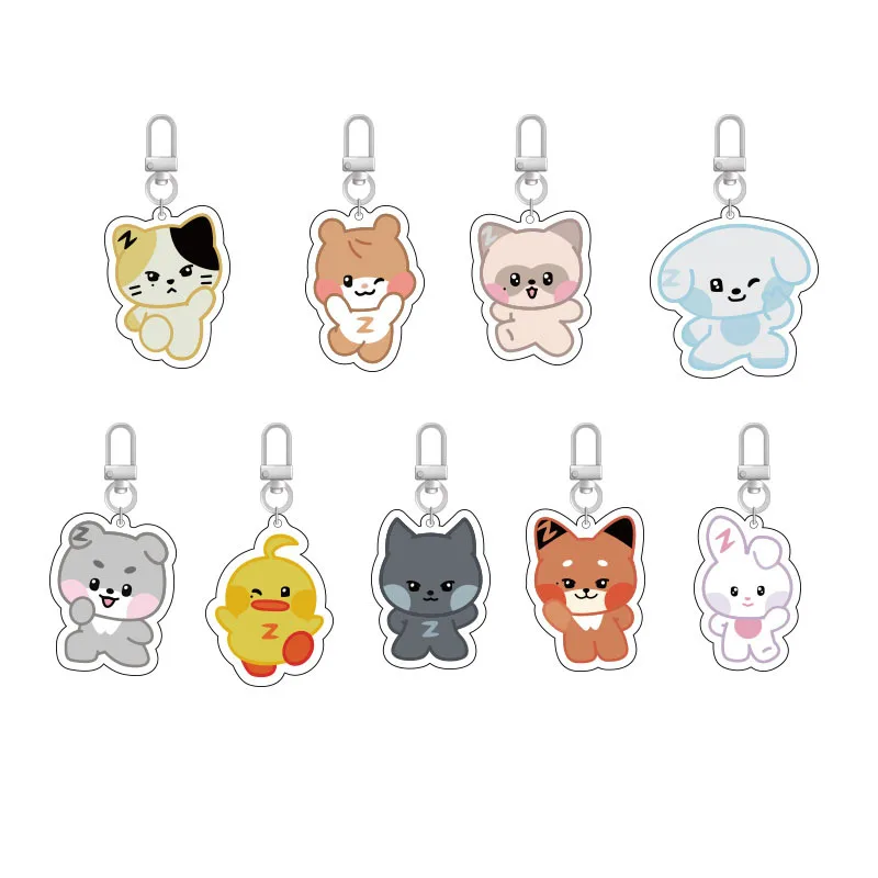 KPOP Boys Group Hello You Had Me At Cartoon Animals Figures Acrylic Pendant Keychain Backpack Accessories Keyring Bag Fans Gift