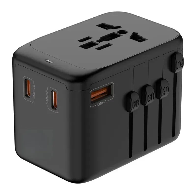 

65W GaN PD Ultra Fast Charging Universal Travel Adapter Global Voltage Compatible US UK European Union AU Type C Residential