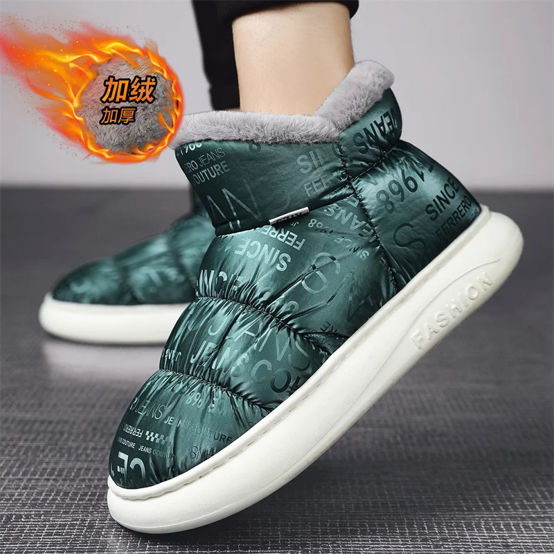 Daily Outdoor Slip on Snow Boots Thick Warm Plush Lining, Anti-Rub Inner Waterproof Anti-Slip Lightweight Against Cold Wind