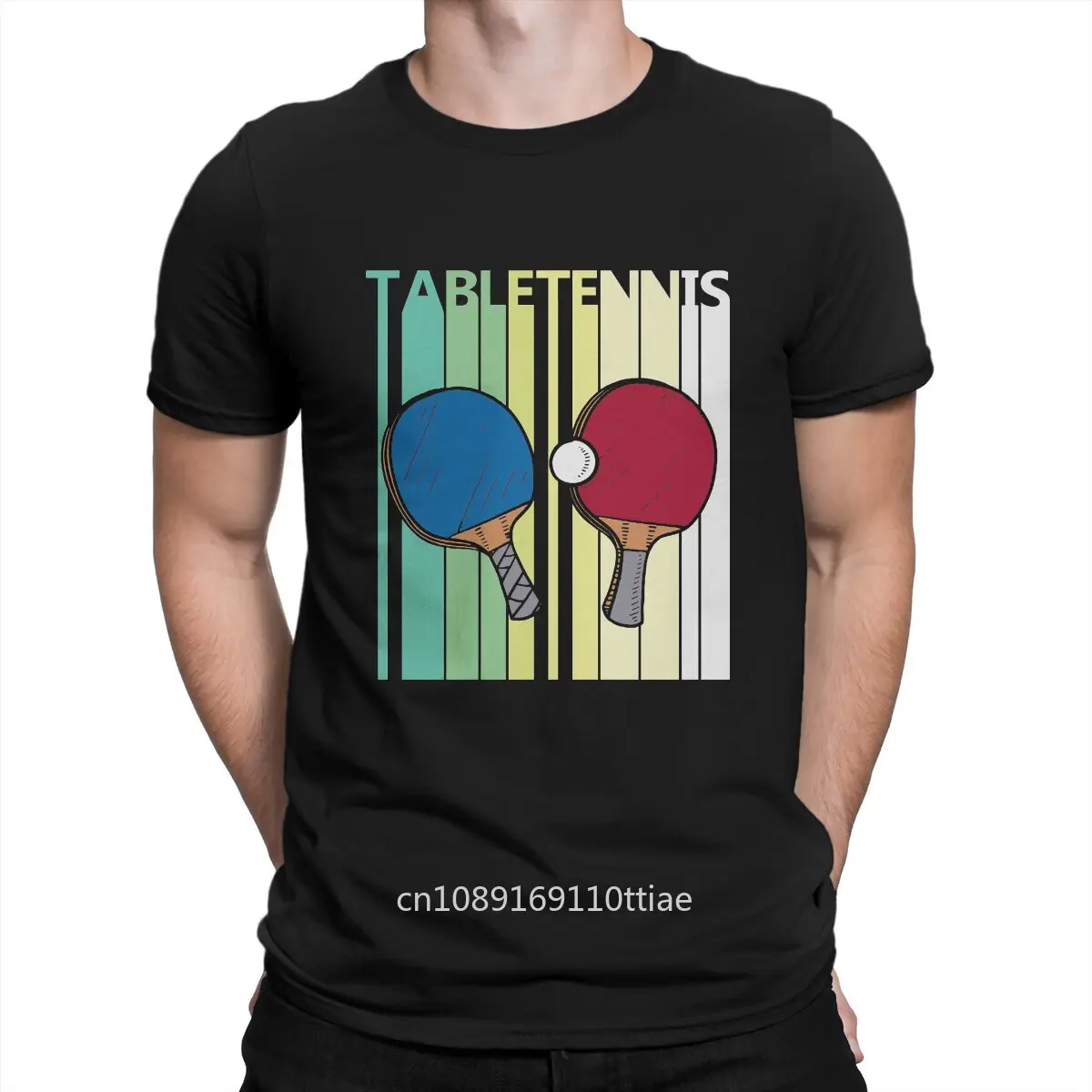 Table Tennis W T-Shirts Men Table Tennis Cool 100% Cotton Tees Round Neck Short Sleeve T Shirts 6XL Clothes