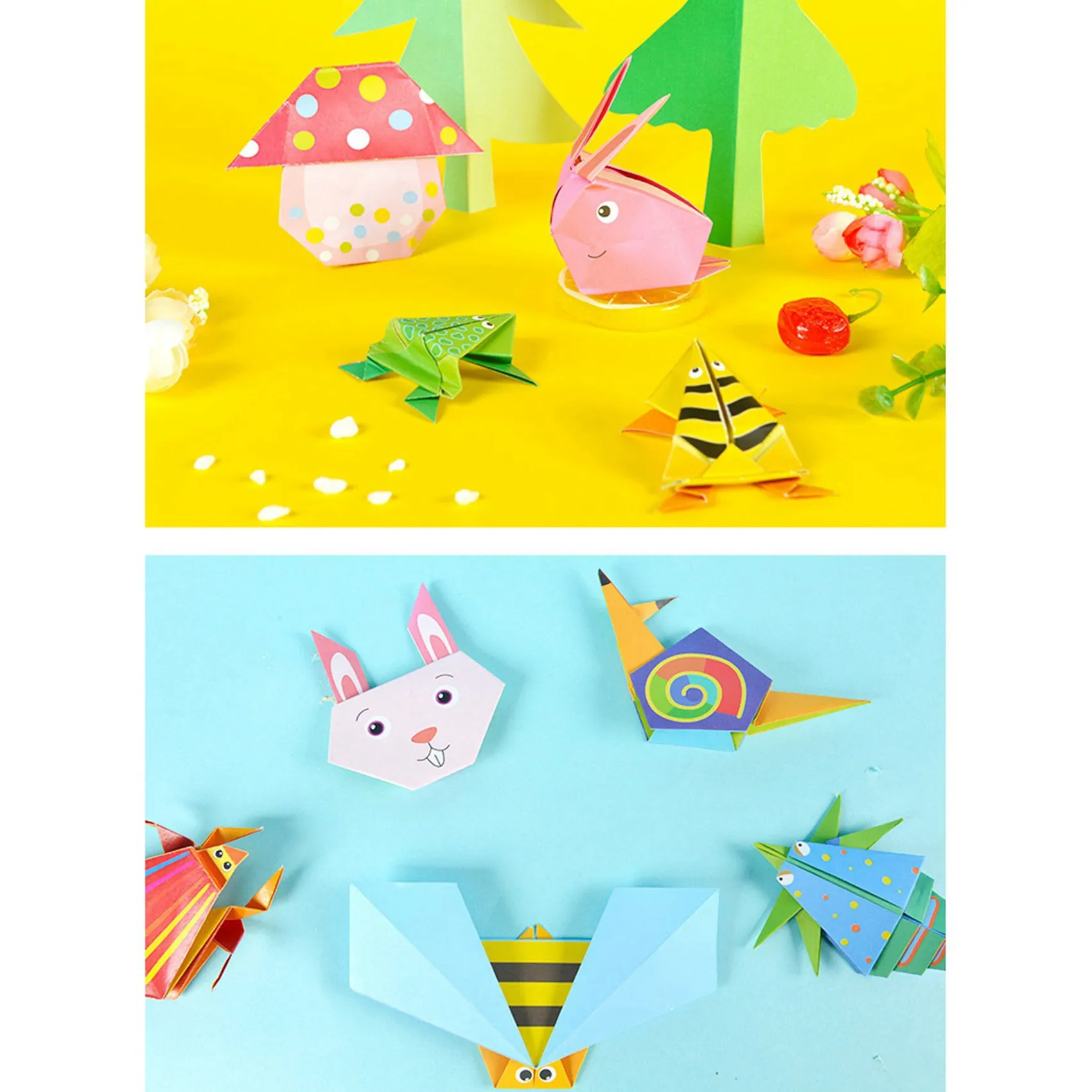 YSUN-216 Pcs Cartoon Origami Book Paper Arts And Craft DIY Handmade 3D Puzzle Animal Crafts For Kids Educational Child
