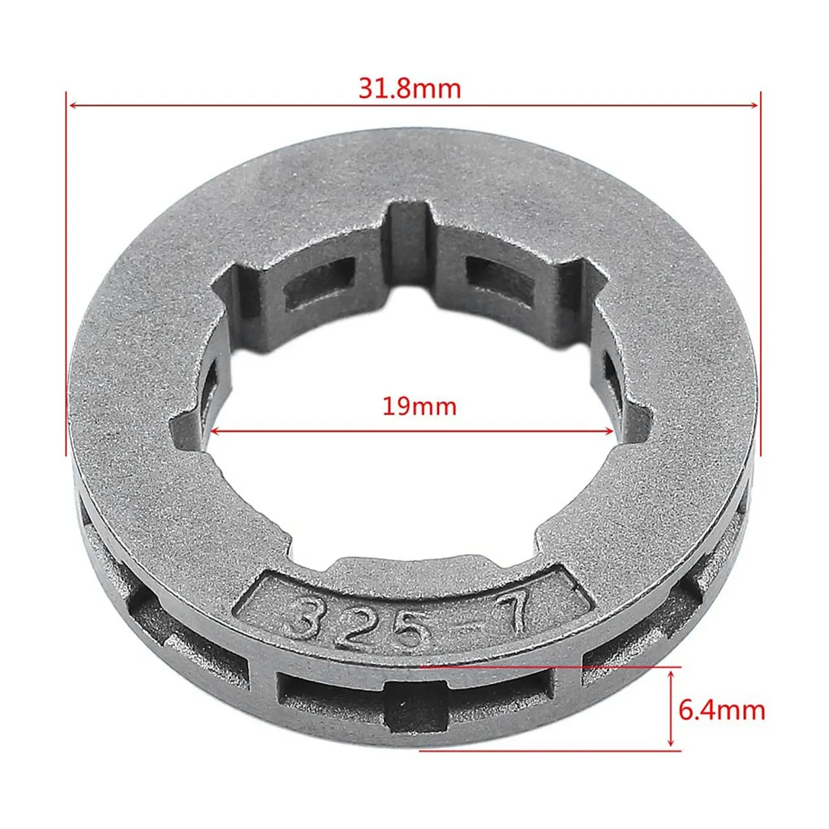 YANA50I 6Pcs Sprocket Drive Rim (.325Inch) 19MM Small 7T Spline For 501 45 74-02, 501457402, For 11892 Chainsaw