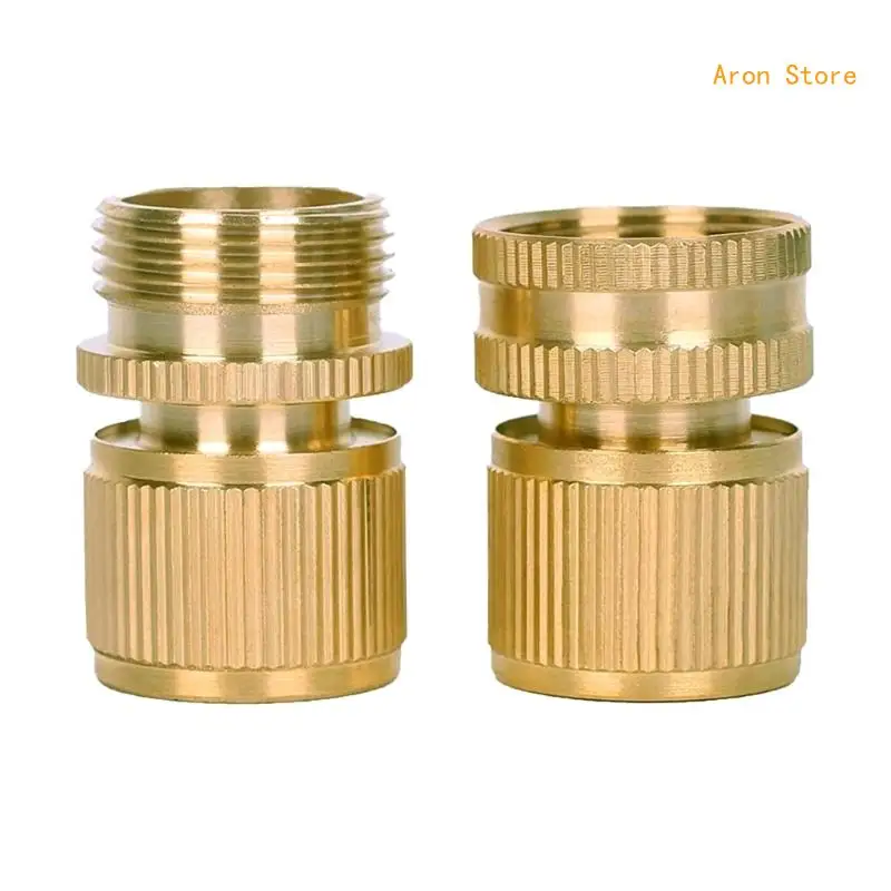 

2Pcs 3/4" Brass Quick Connector Metal Faucet Yard Watering Equipment H3CF