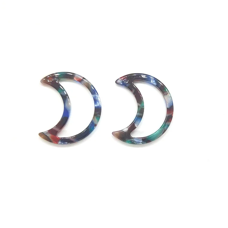 2021 موضة 6 قطع 27 مللي متر جودة عالية شكل القمر حمض الخليك الراتنج السلس دلايات المعلقات DIY بها بنفسك القرط مجوهرات اكسسوارات