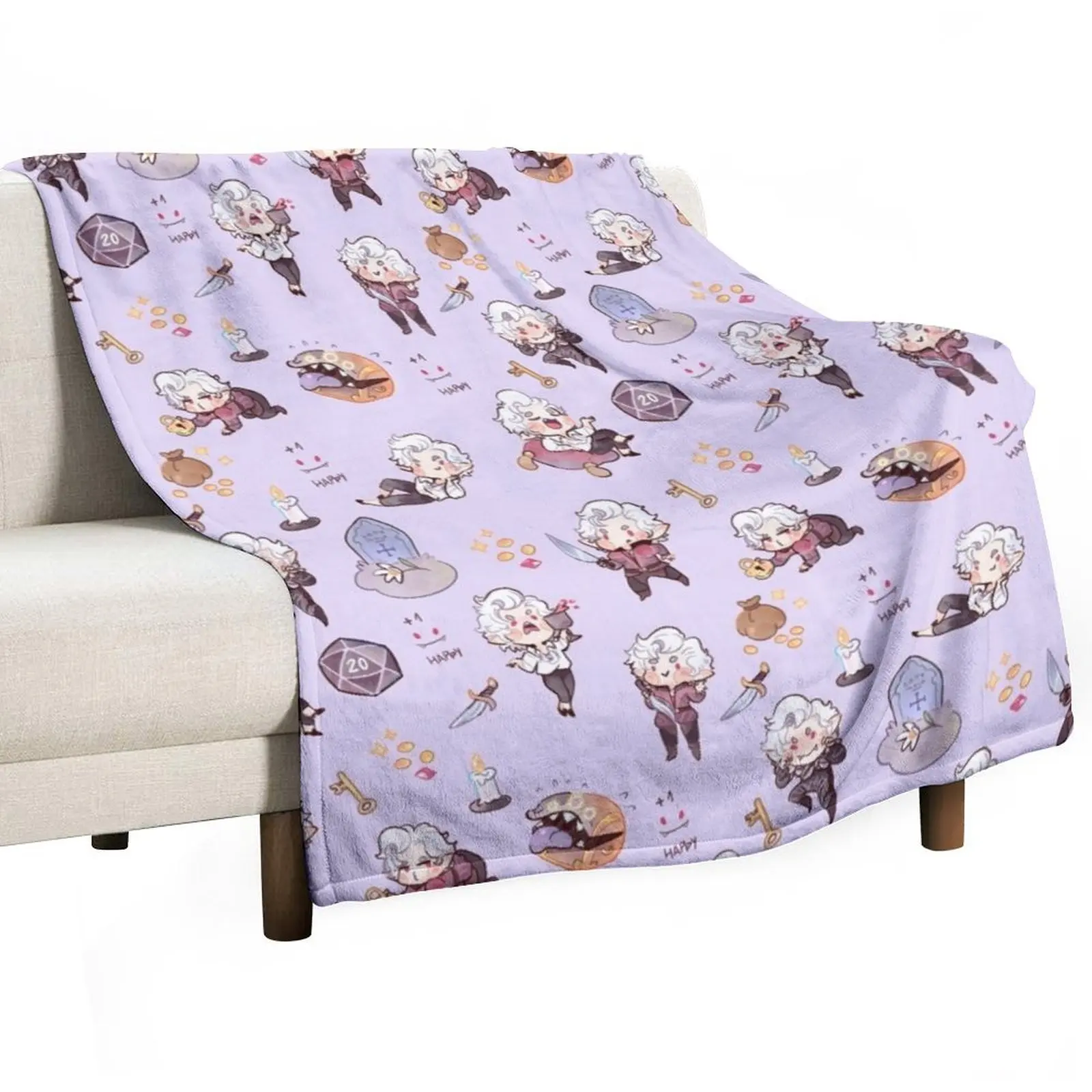 Vampire Blueberry Throw Blanket Picnic Furry warm winter Plaid Blankets