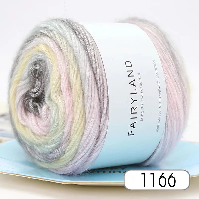 1Pc 100G Gradiënt Regenbooggaren, Geschikt Voor Diy Haak En Gebreide Warme Truien, Sjaals, Hoeden, Sjaals, Sjaals, Enz