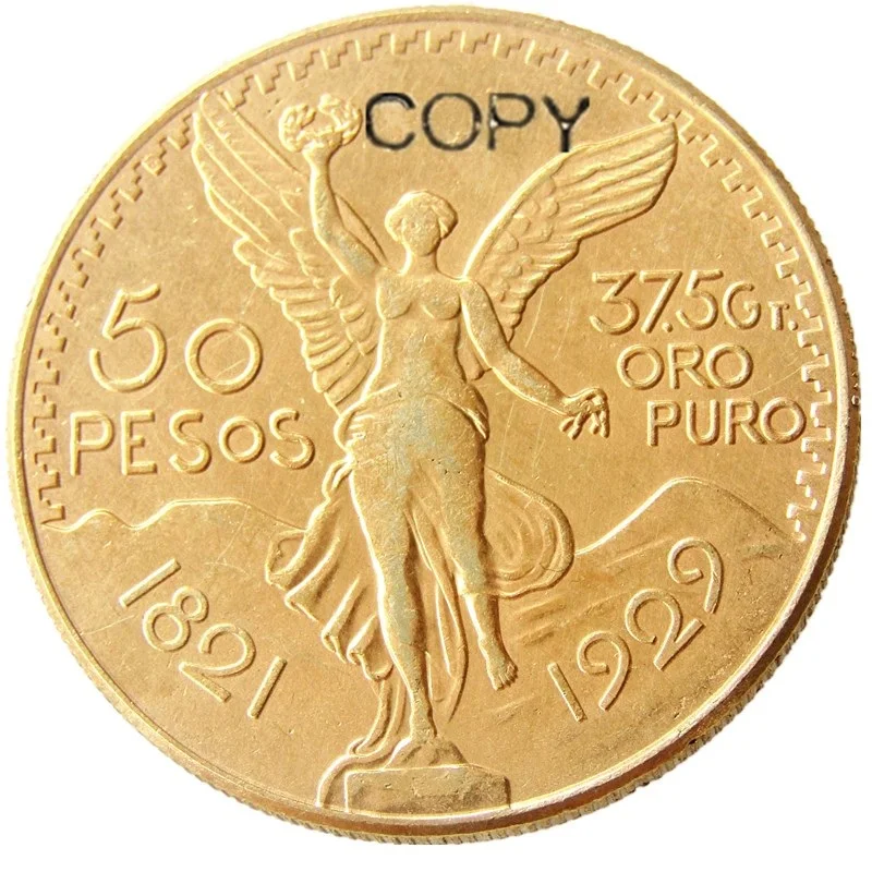 Mexico 50 Peso 1921-1947 data wyboru pozłacana kopia monety