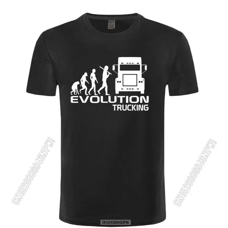 Мужская хлопковая футболка, стильная футболка с надписью Evolution Trucking Truck Driver Cab Gift Ideas, 2022