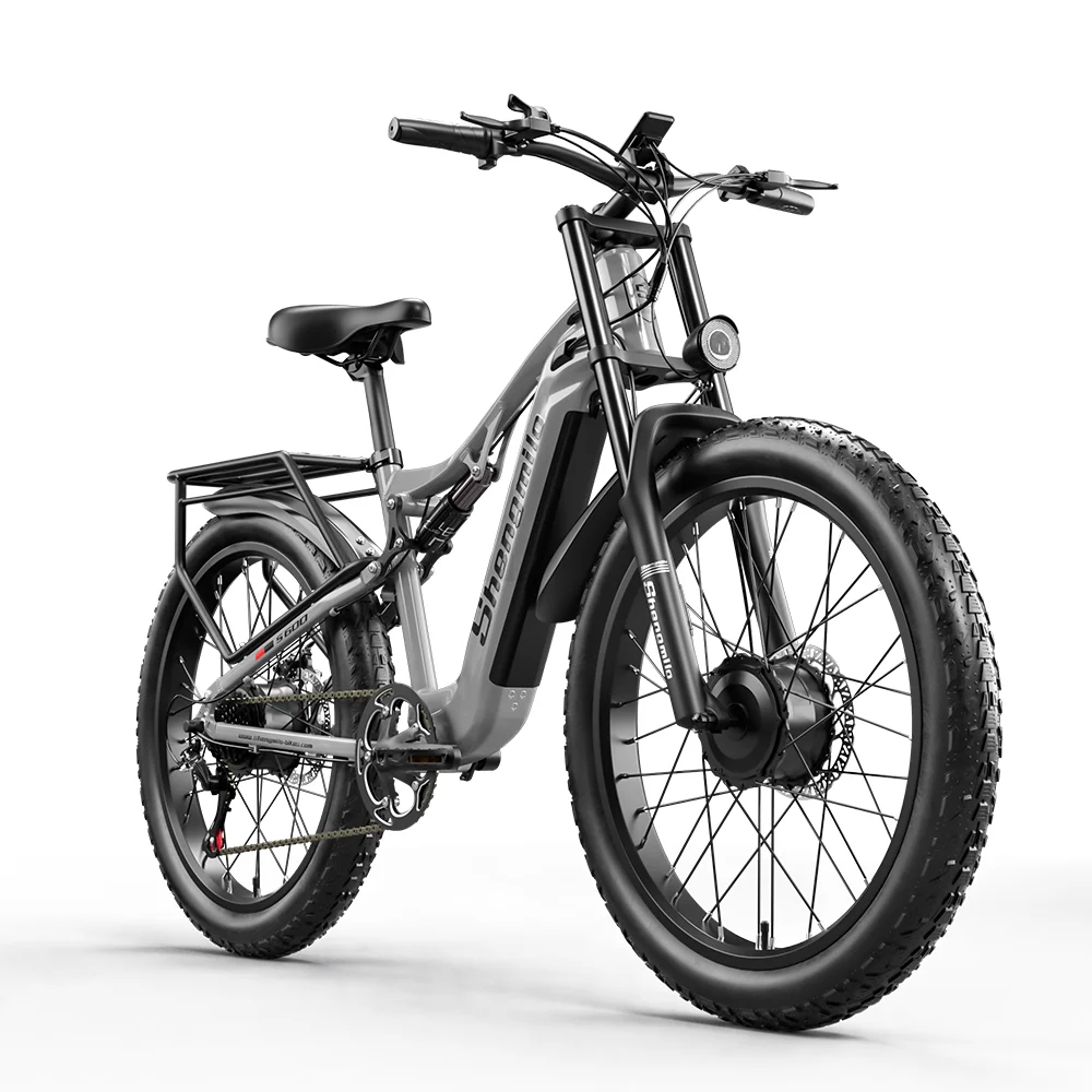 Shengmilo S600 26-Zoll-Elektrofahrrad mit breiten Reifen, 2000W Doppelmotor, 48V 17,5AH herausnehmbarer Samsung-Akku, Farbdisplay