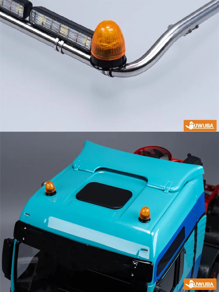 JUWUBA RC Truck LED Yellow Rotating Light Engineering Lamp for 1/14 Tamiya SCANIA 770S For Volvo FH16 BENZ Excavator Bulldozer