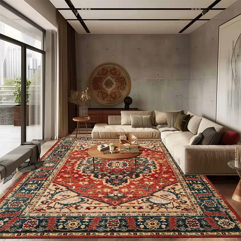 

Persian Carpet Large Area Living Room Decoration Home Mat Comfortable Soft Bedroom Bedside Rug Non-slip Washable Lounge Rug