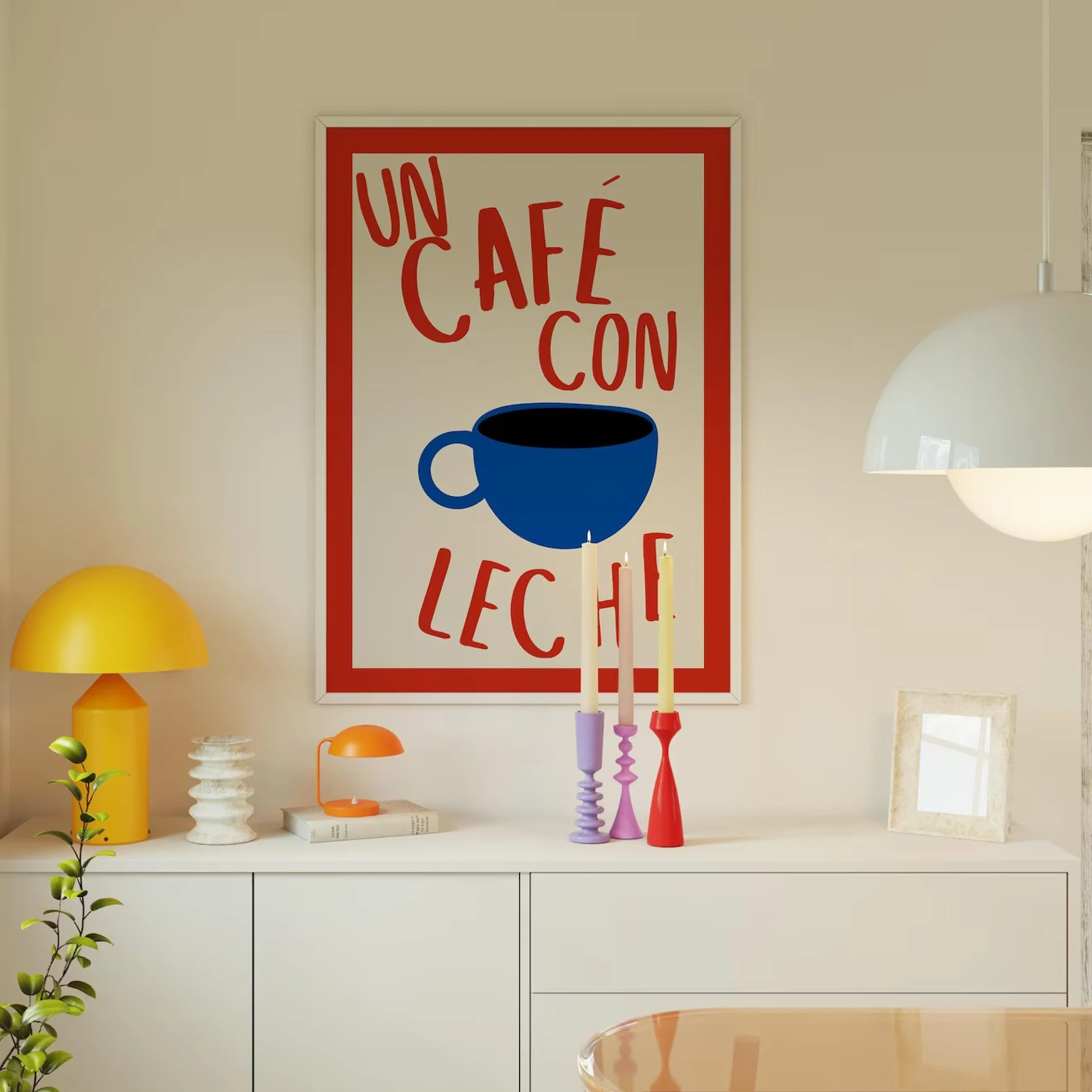 Cafe Con Leche Spanish Kitchen Coffee Lovers Wall Art Print Canvas Painting Poster Picture For Living Room,Bedroom Home Decor image 3