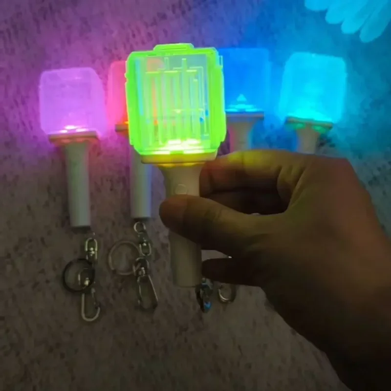 Kpop Mini Fanlight Light Stick Keyring Concert Light Stick Glow Lamp Gift Night Light Keychain