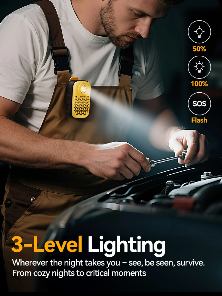 Joyroom alto-falantes Bluetooth vestíveis, IP67 à prova d'água, alto-falante pessoal pequeno portátil com clipe/som limpo/par estéreo/sem fio 5.4