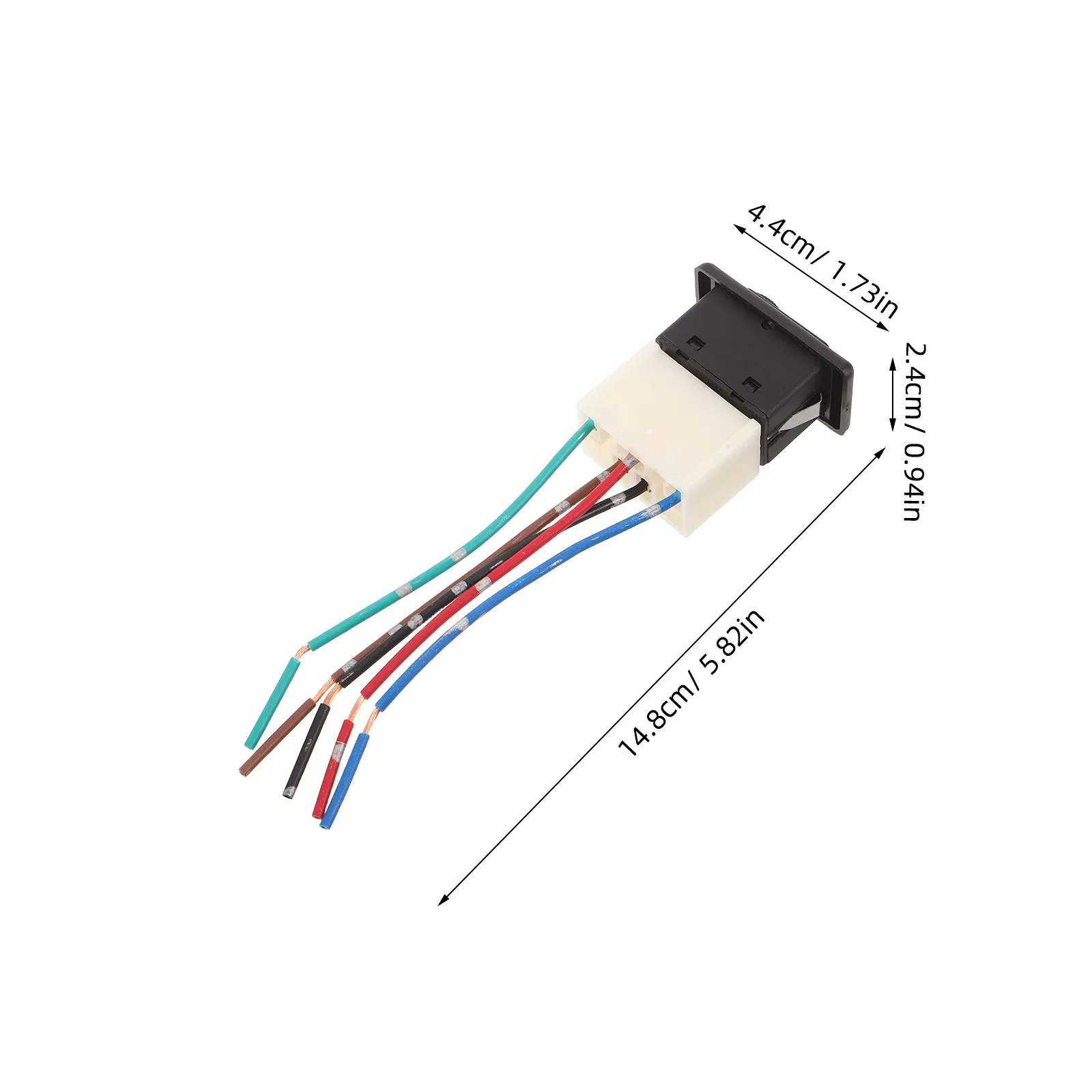 5 Pin Universal Car Window Switch with Wiring Harness Red Indicator Light Momentary Electric Glass Lifter Button for Power
