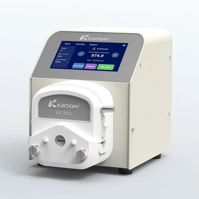 

Kamoer UIP LCD Display Touch Screen Control High Flow Rate 3 Operating Modes Servo Motor Precision Head Peristaltic Pump
