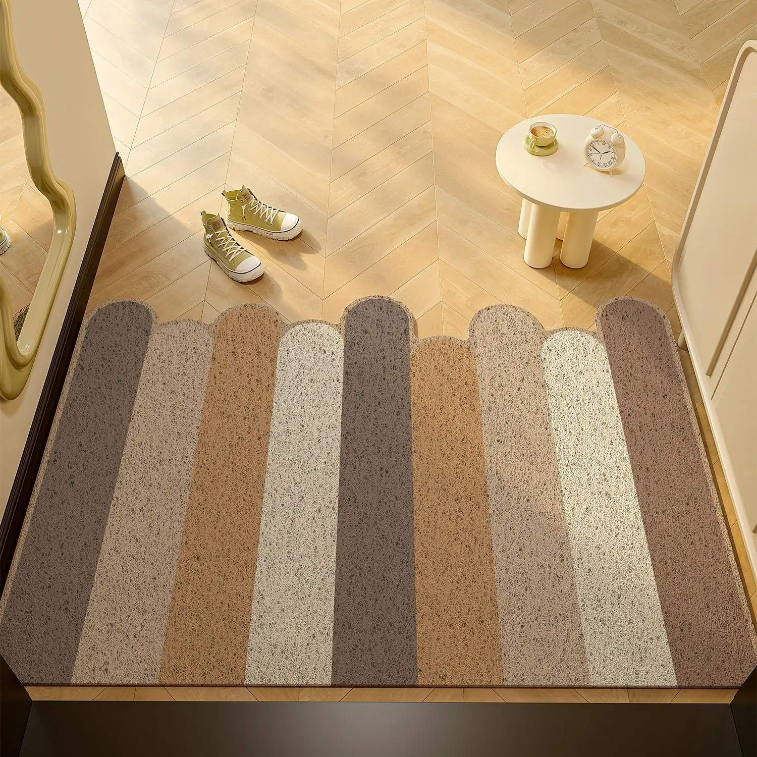 

Durable Loop Pile Scraper Doormat Anti-Skid Entrance Mat Customizable Foot Rug Mud Removal Washable Doorstep Floor Mat