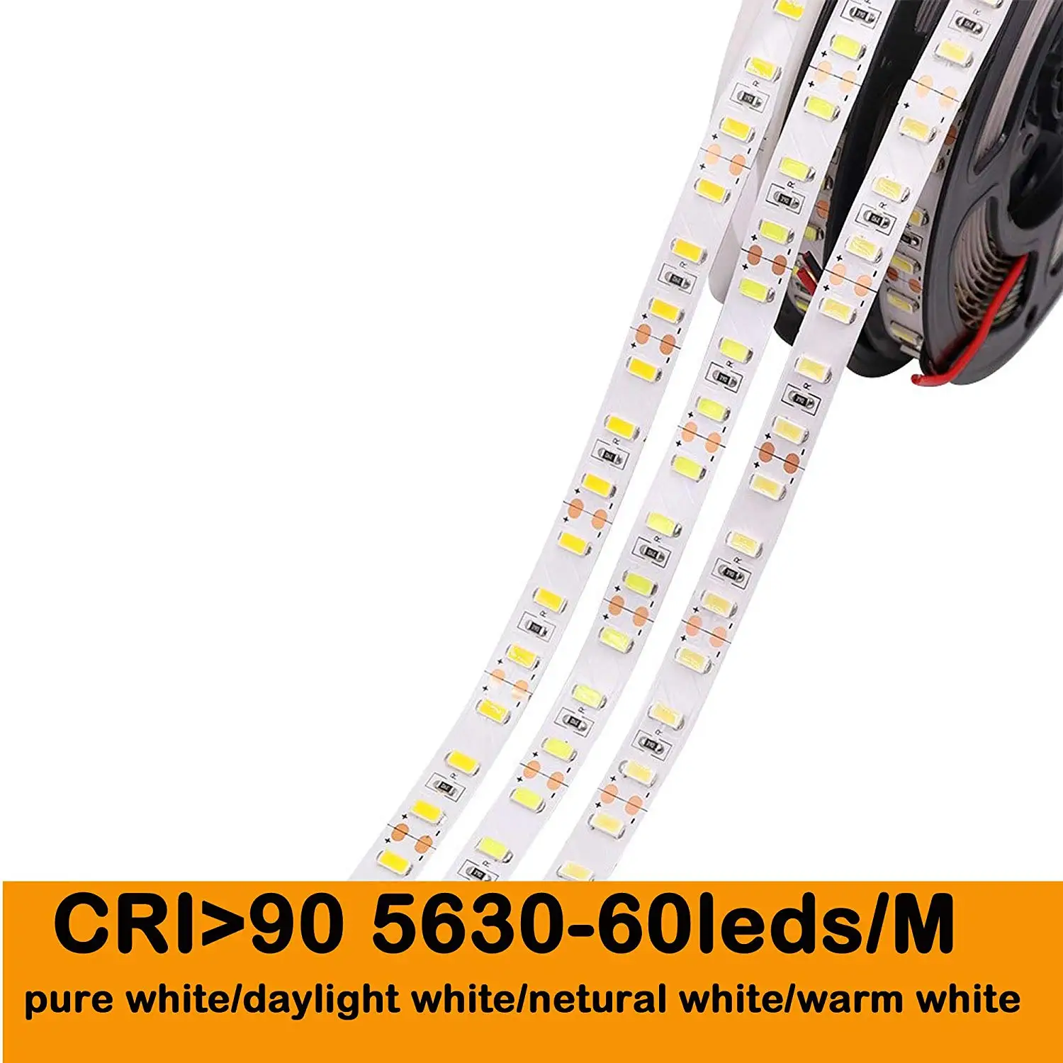 DIY LED U-HOME High CRI90+ LED Strip Light SMD5630 Ultra Bright Warm White/Netural White/Daylight White/Pure White Nonwaterproof