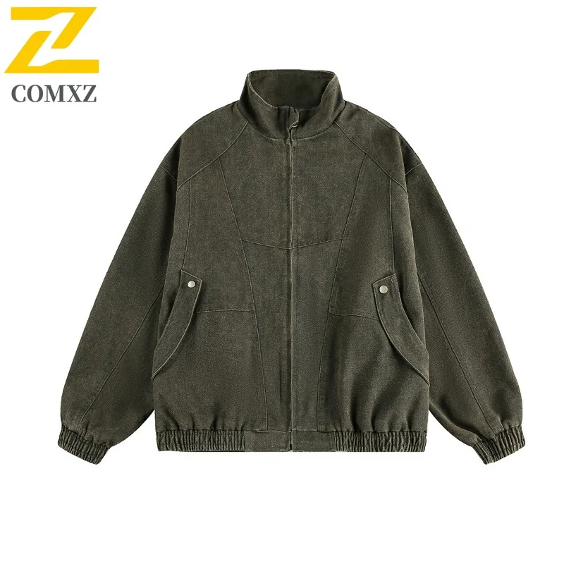 

COMXZ Men Denim Jackets Comfort Weekend Stroll New Workwear Style Travel Edgy Biker Jacket Daily Walk Durable Design Coat