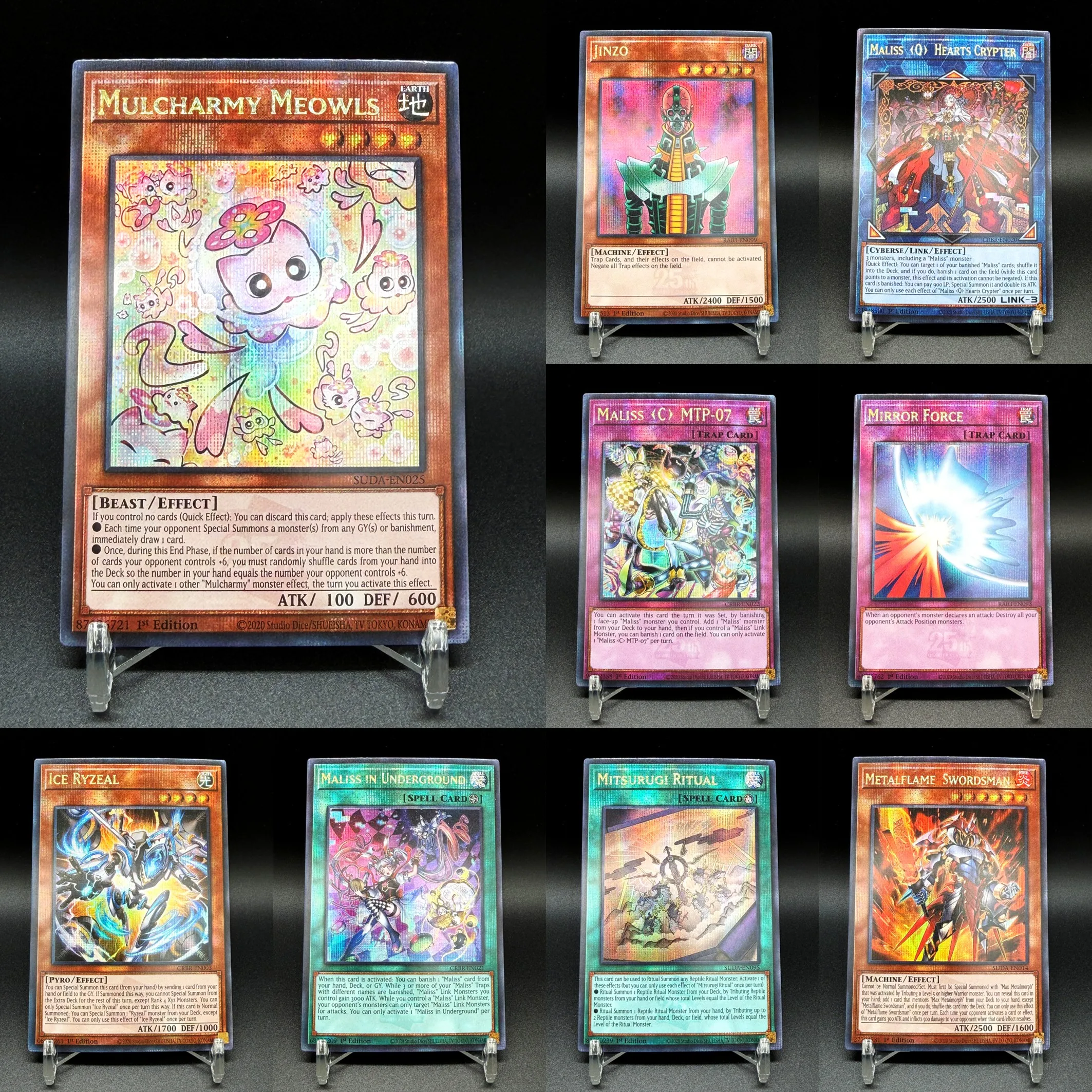 

Набор из 9 блестящих DIY-прокси-карт YuGiOh к 25-летию, английские TCG-карты для мета- и классических колод, коллекционные аниме-карты для настольных игр