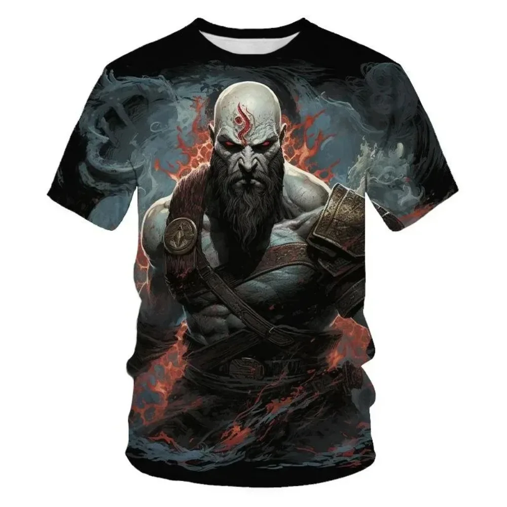 3Dprinted Game Character Men Sport Quick-dry Breathable T-shirt Outdoor Street Warrior Fan Casual Family-friendly Short-sleeved