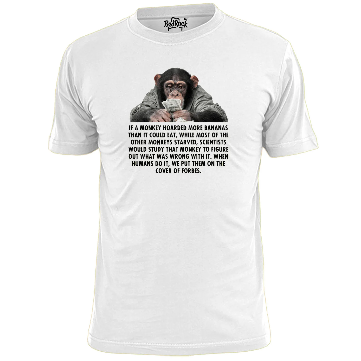 Égalité de t-shirt avec citation de singe Greed pour hommes