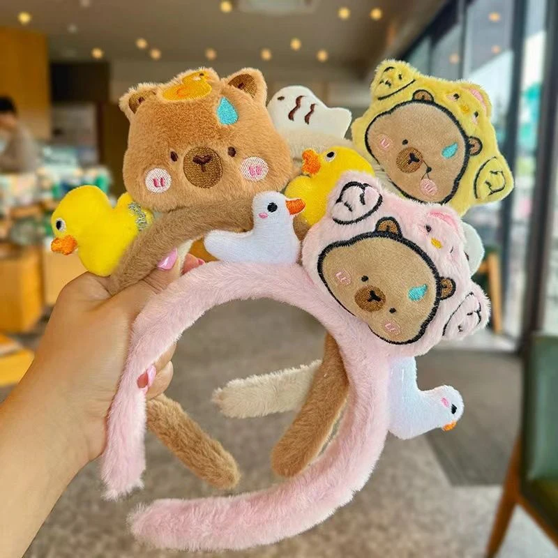 Cute Cartoon Capybara Headband For Women Girls Fashion Kawaii Wash Face Hairbands Exquisite Funny Hair Accessories Gifts