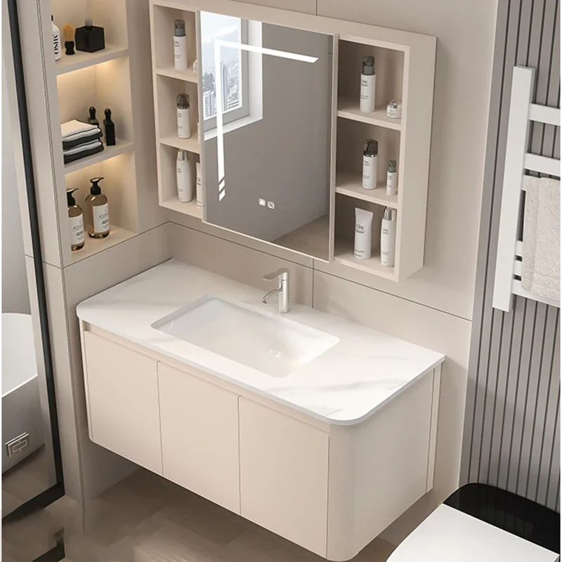 

Small Closet Vanity Bathroom Furniture Luxury Drawer Cabinet Column Sink Double Washbasin Storage Toilet Kabineti Base Towel