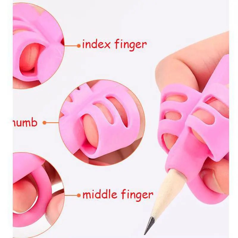 100Pcs Children Writing Pencil Holder Kids Learning Practise Pen Aid Grip Posture Correction Device Child Writing Tools