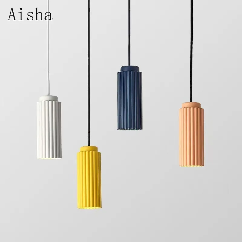 Nordic Lighting Fixtures Colorful Restaurant Bar Pendant Lights Bedroom Living Room Plum Blossom Tube Decorative Lamp