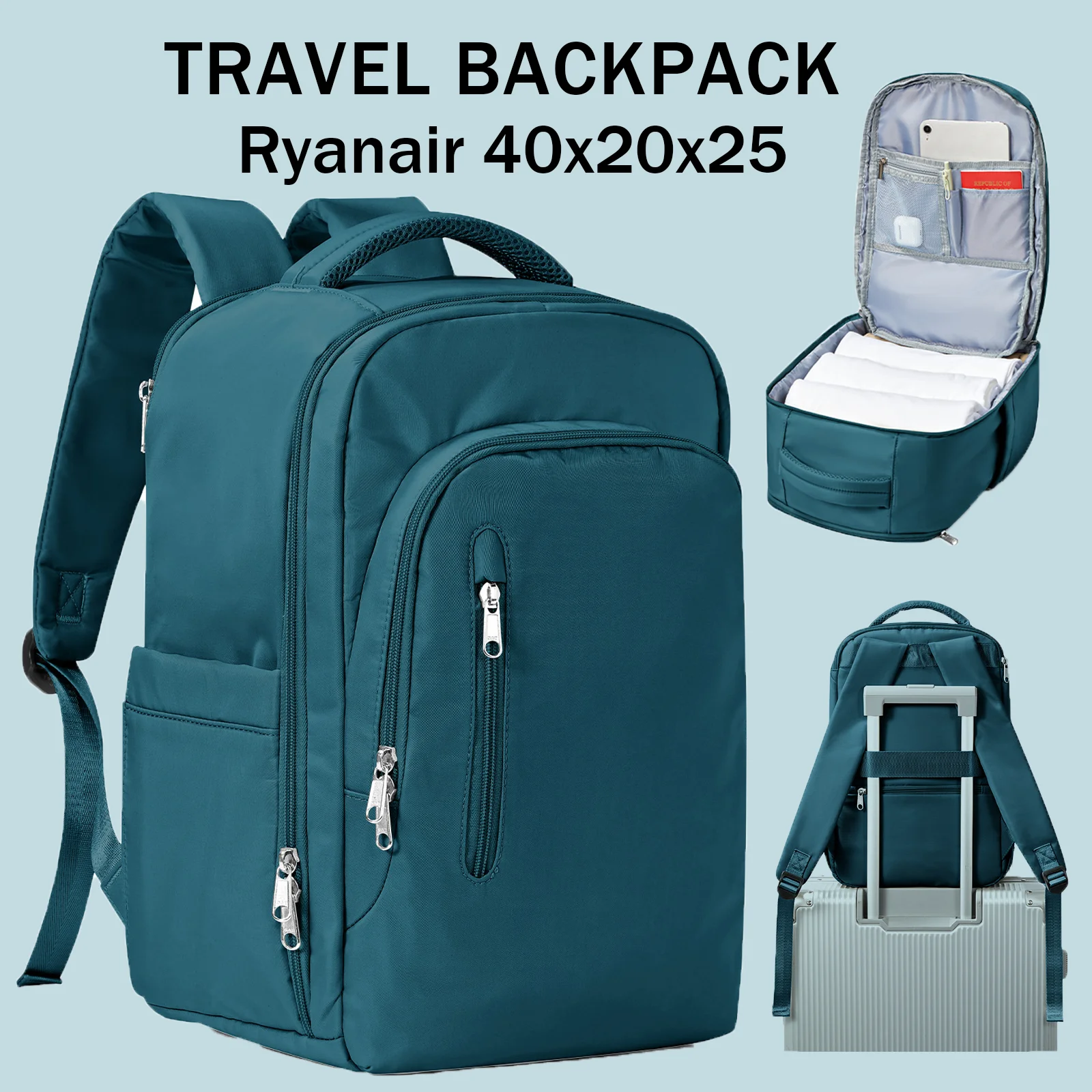 Men's Cabin Backpack Flight Laptop Bag Travel Backpacks for Women Large Capacity Ryanair 40x20x25 Carry-Ons europe Luggage Bags