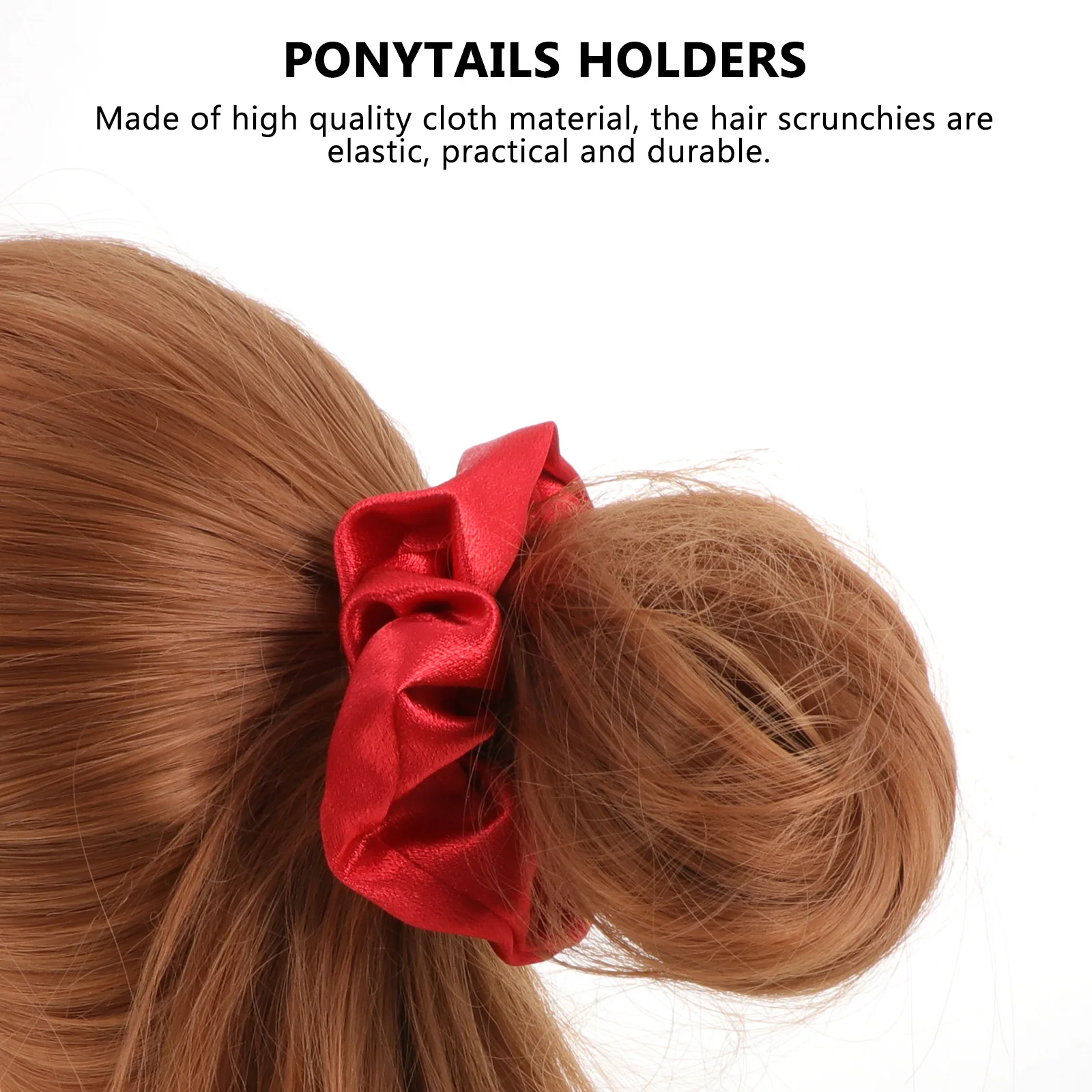 

10Pcs Christmas Hair Scrunchies Red Elastic Hair Rings Soft Ponytail Holders for Festive Holiday Party Accessories