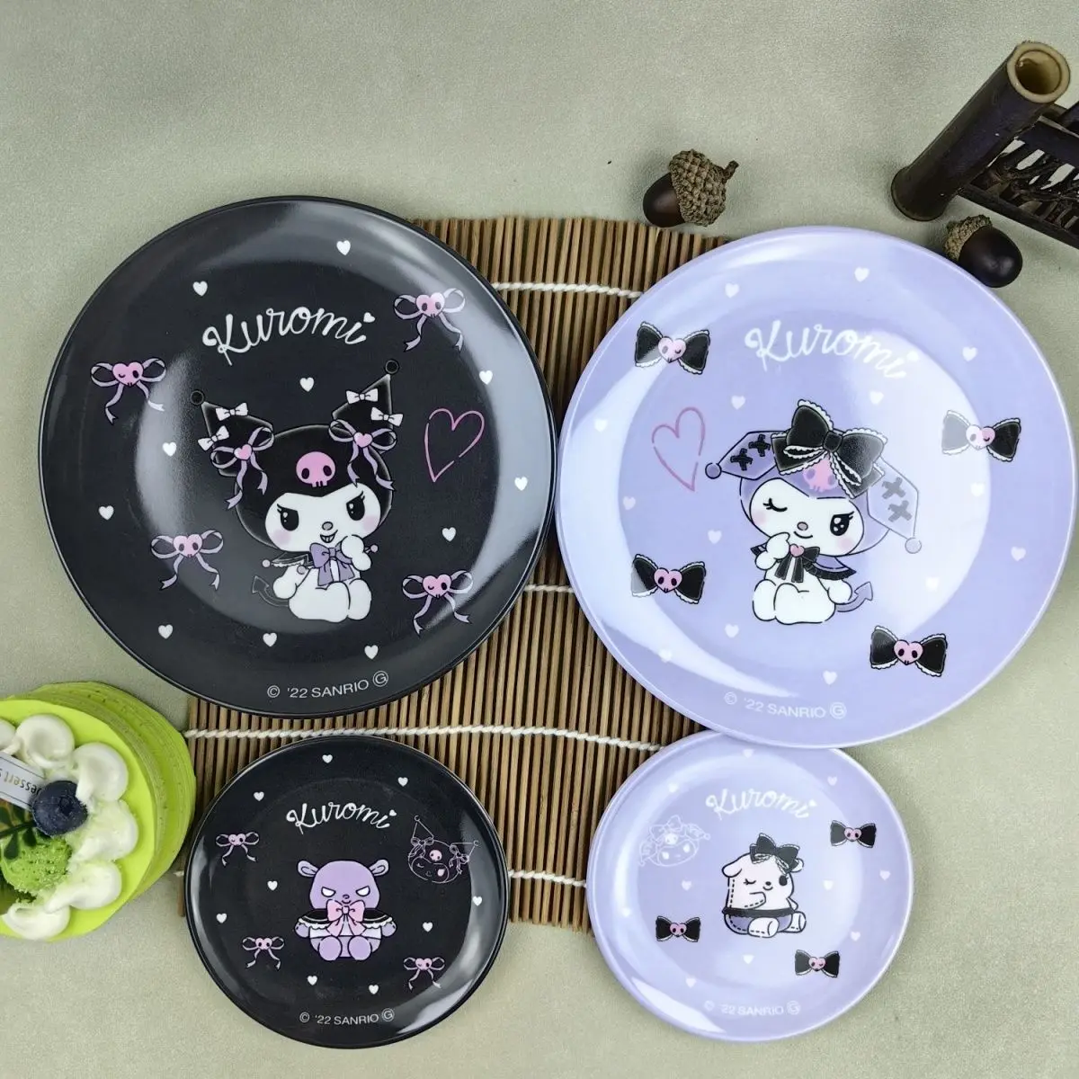 

Kawaii Anime Sanrio Kunomi Enjoy Round Afternoon Tea Dim sum Dish Candy Butterfly Cartoon without Original Box Toys for Gifts