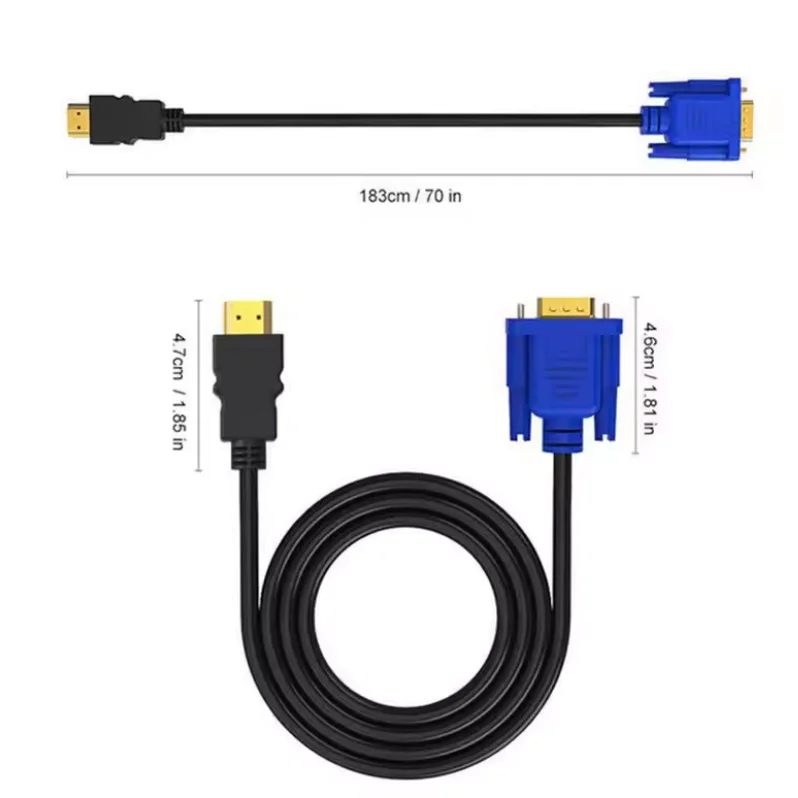 HDMI-kompatybilny z konwerter VGA kablem kabel Audio D-SUB męski kabel zasilający Adapter wideo do monitora HDTVComputer do laptopa TV