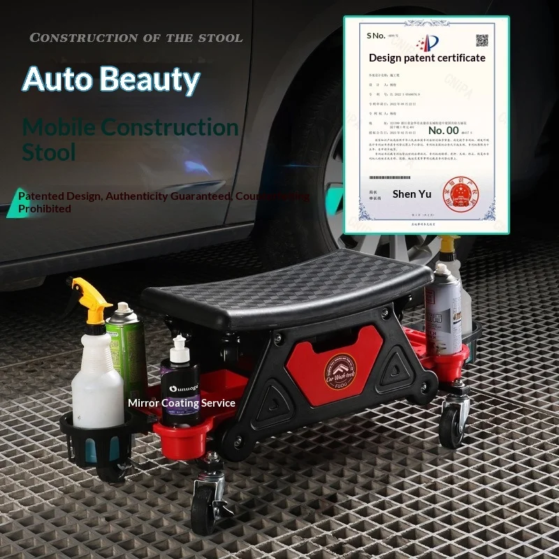 Mechanic Rolling Creeper Seat Heavy Duty Auto Repair Garage Padded Detachable Sliding Panel Shop Tool Lying Board Car Repair