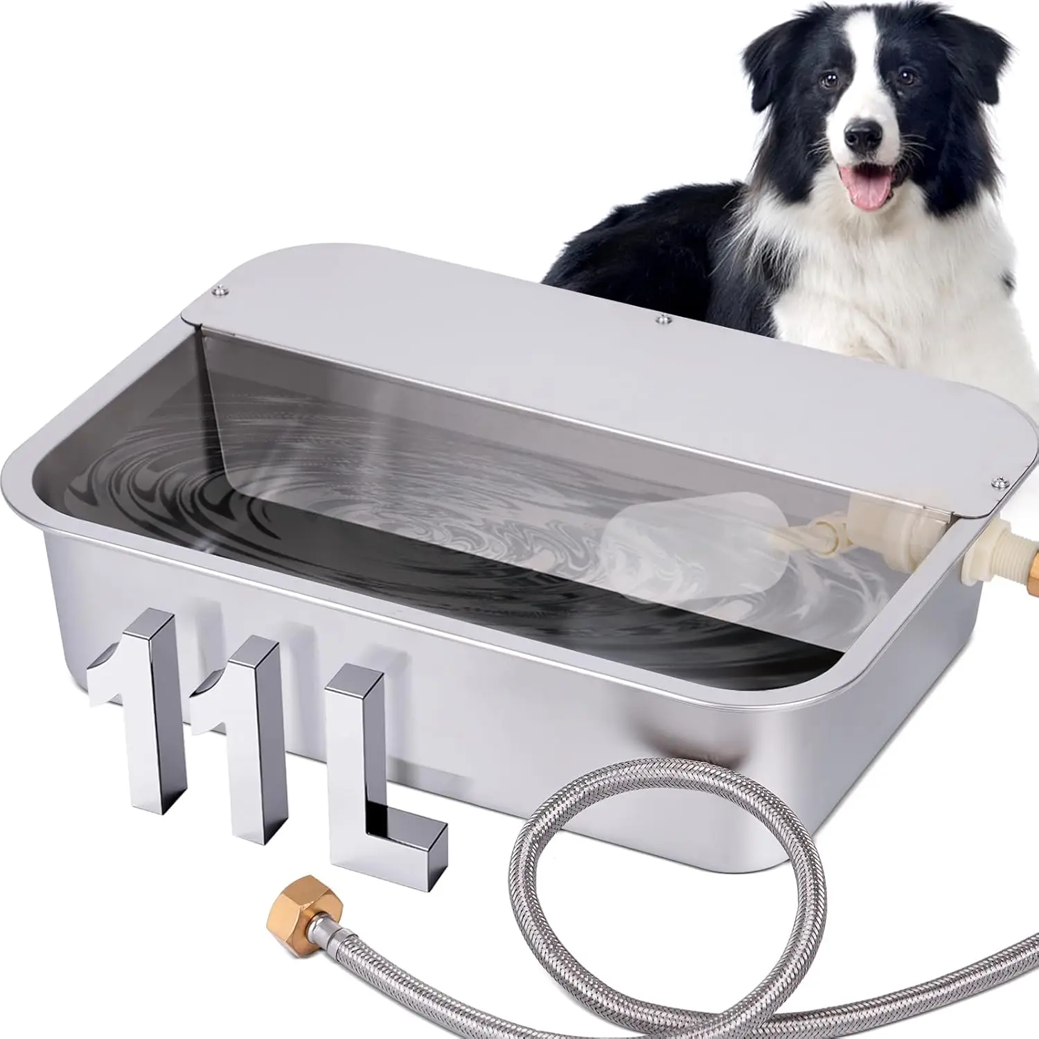 

Automatic Water Dispenser for Dogs 3Gal Outdoor Water Bowl Dispenser Large Breed XLarge Auto Fill Dog Waterer Stainless Pet