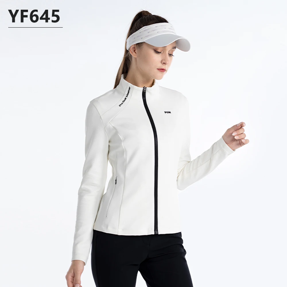 PGM Female Windproof Golf Jackets Ladies Waterproof Golf Outwear Full Zipper Windbreaker Long-sleeved Warm Coat Women Tops S-XL