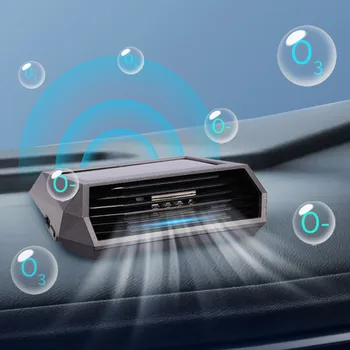 번호판이 있는 태양광 자동차 공기 청정기, 태양광 USB 산소 클리너, 오존 발생기, 공기 청정기, USB 이중 충전, 자동차 용품