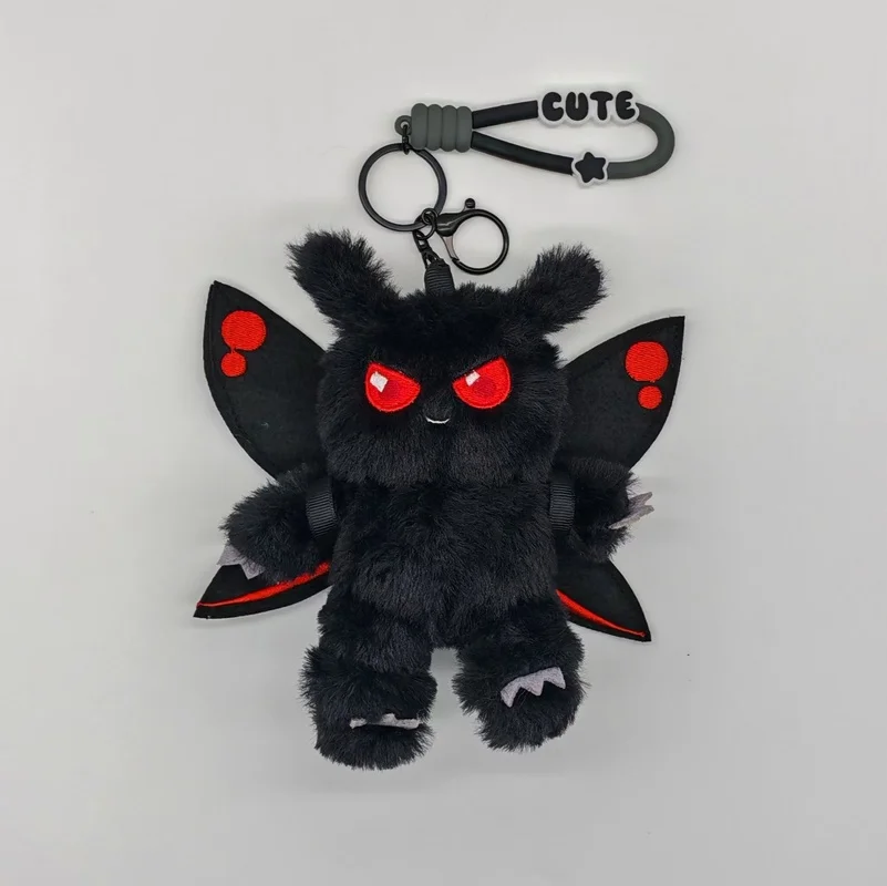 Kawaii Halloween Mothman Plush Doll Keychain Pendant with Wings Creative Room Decorations Plush Toys Children Xmas Gifts