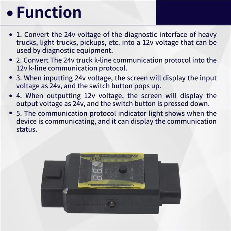 Durable-24V To 12V Heavy Duty Truck Adapter Power Converter Converter Supports Easydiag Thinkcar Thinkcar2 Thinkdiag