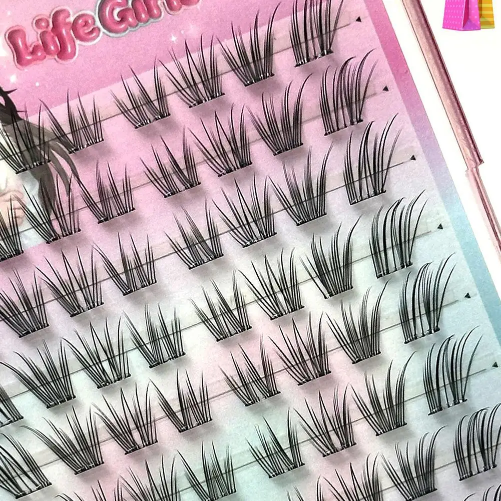 Ciglia finte senza colla Arricciatura naturale Effetto occhi di volpe sottile Ciglia finte soffici Trucco per uso quotidiano